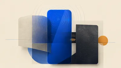 Ilustración editorial de una silueta de teléfono atravesada por una onda de alerta, con paneles superpuestos que se abren para revelar un ojo vigilante oculto en el patrón, en tonos cobalto y una chispa ámbar