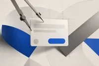 Un compás y una regla técnica redibujando el contorno de una ventana de consentimiento, sobre un fondo tipo plano arquitectónico