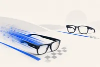 Dos pares de gafas en una línea de salida: uno acelera dejando estelas, el otro espera detrás de una marca más adelante en el tiempo